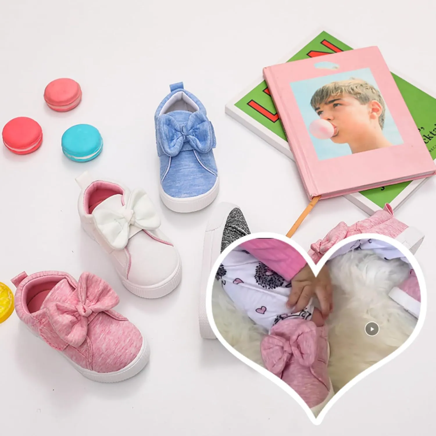 Toddler Lightweight Sneakers Walking Shoes for Kids Casual Shoes Cute Cotton Bowknot Running Tennis Girl Shoes Size 6