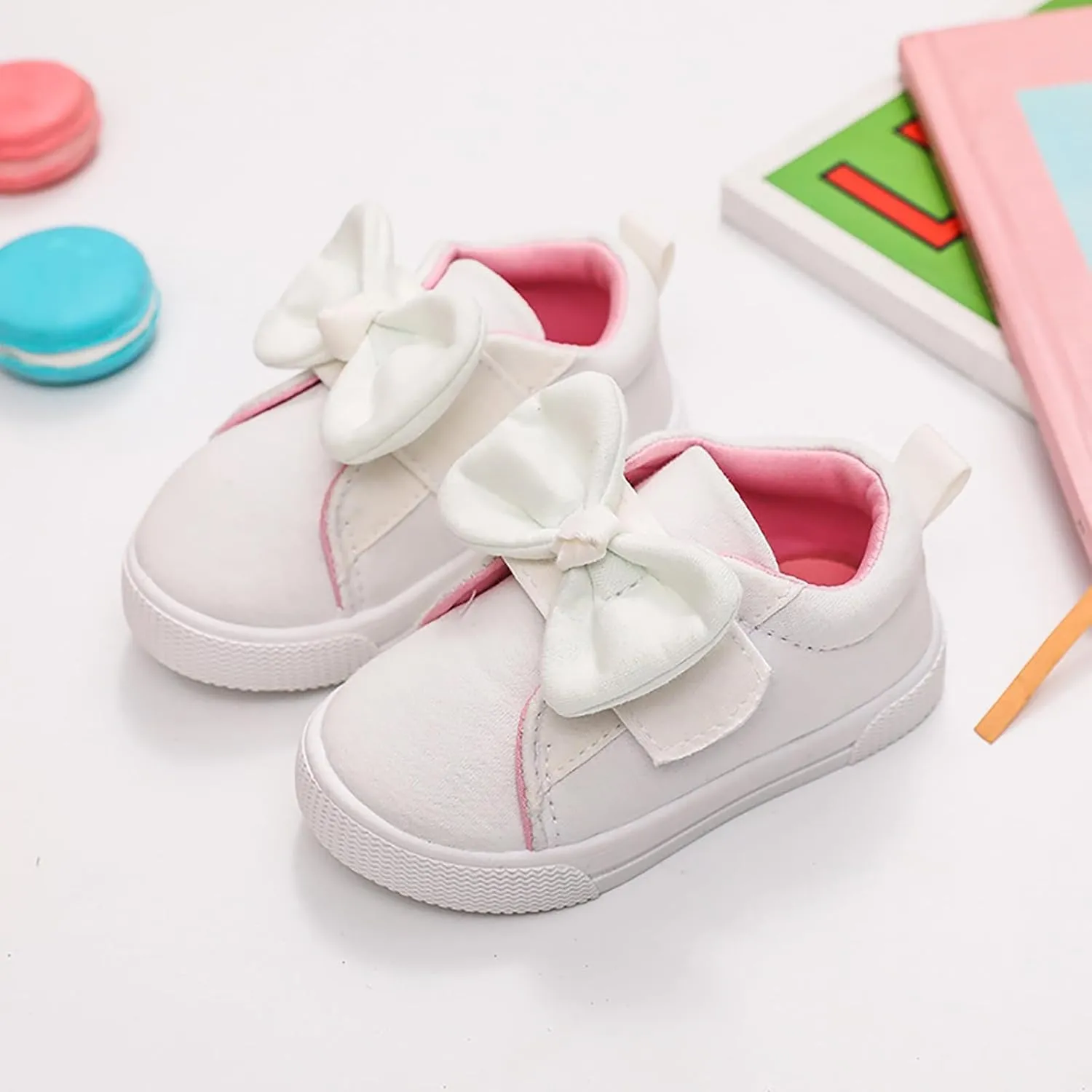 Toddler Lightweight Sneakers Walking Shoes for Kids Casual Shoes Cute Cotton Bowknot Running Tennis Girl Shoes Size 6