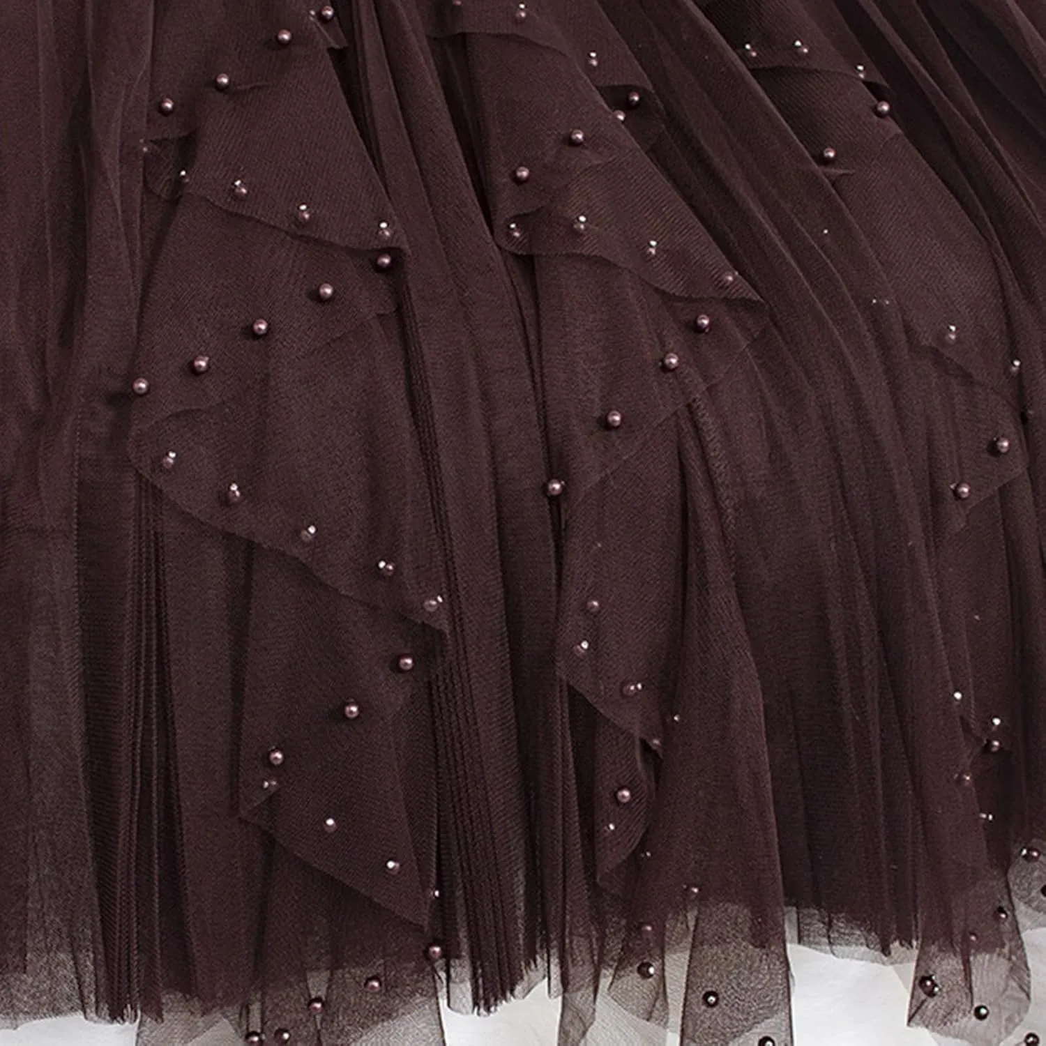 Tulle Skirts for Women Fashion A-Line Fairy Elastic Waist Midi Skirts Mesh Solid Color Flowy Half Dress Plus Size