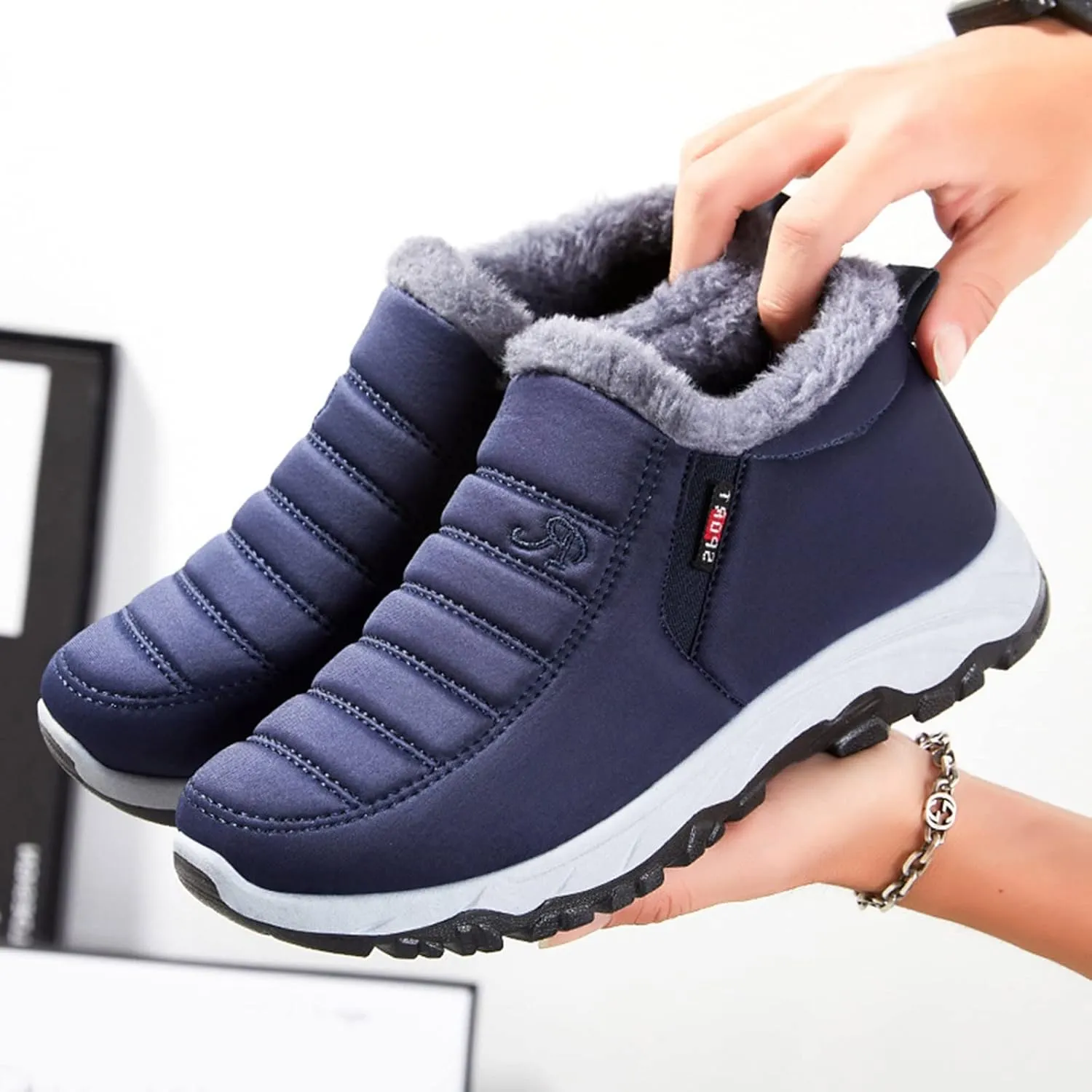 Winter Ankle Boots for Women Waterproof Snow Size 11 Womens Lightweight Hiking Snow Boots Womens Wide Toe Snow Boots Womens Waterproof Comfortable Walking Boots for Europe Botas Invierno Mujer Nieve
