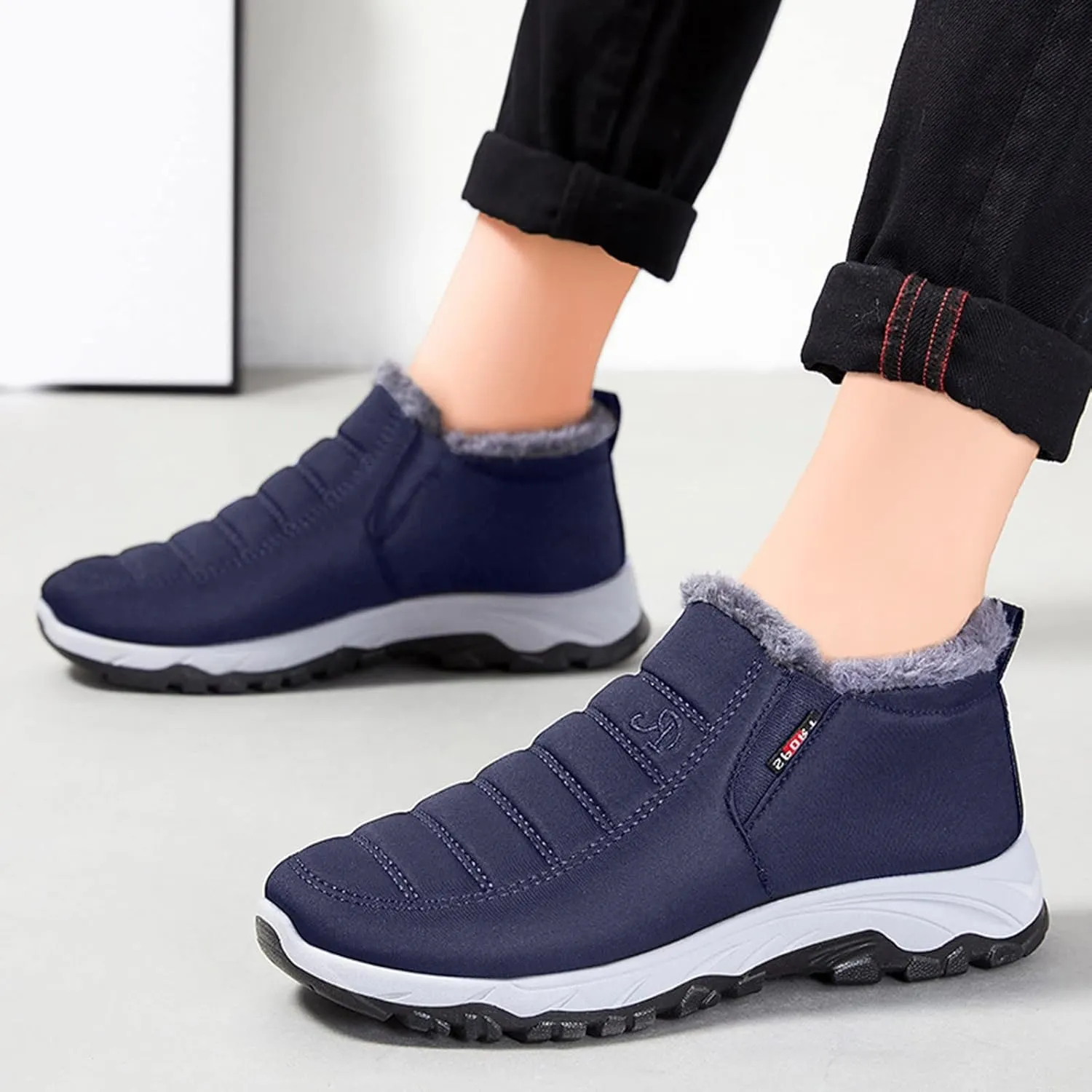 Winter Ankle Boots for Women Waterproof Snow Size 11 Womens Lightweight Hiking Snow Boots Womens Wide Toe Snow Boots Womens Waterproof Comfortable Walking Boots for Europe Botas Invierno Mujer Nieve