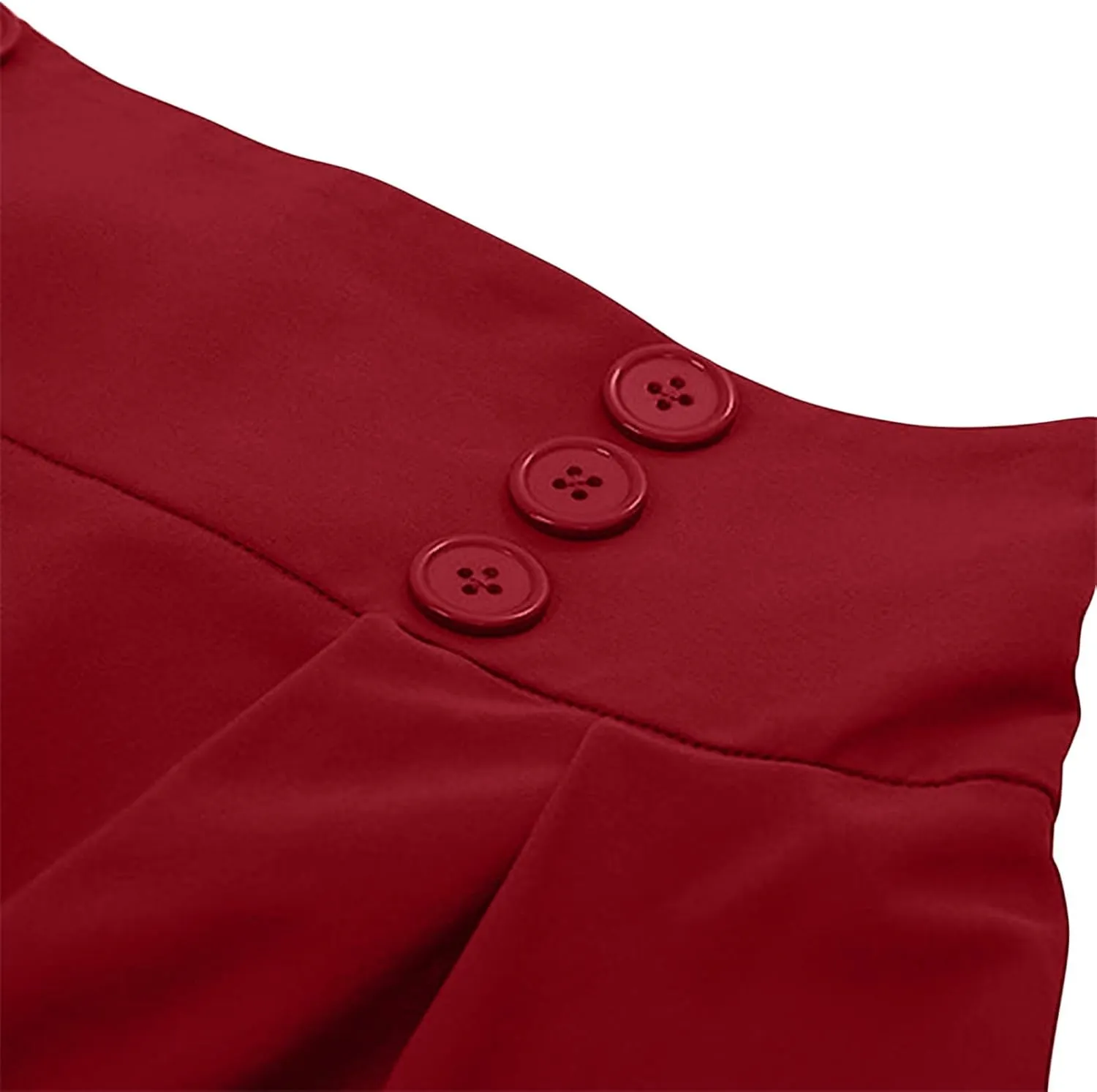Women A-Line Flared Swing Skirt Midi High Waist Skirts Vintage Party Half Dress Pleated Swing Mid Calf Skirts