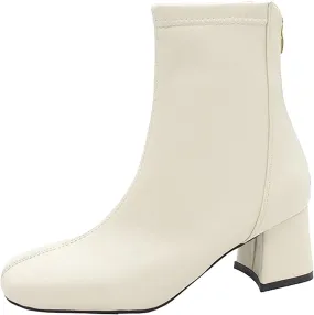Women Booties Woman Cowboy Boots Silver Boots Dress Women Low Heel Womens Fall Booties and Ankle Boots Wedges Womens Black Square Toe Low Heel Ankle Boots