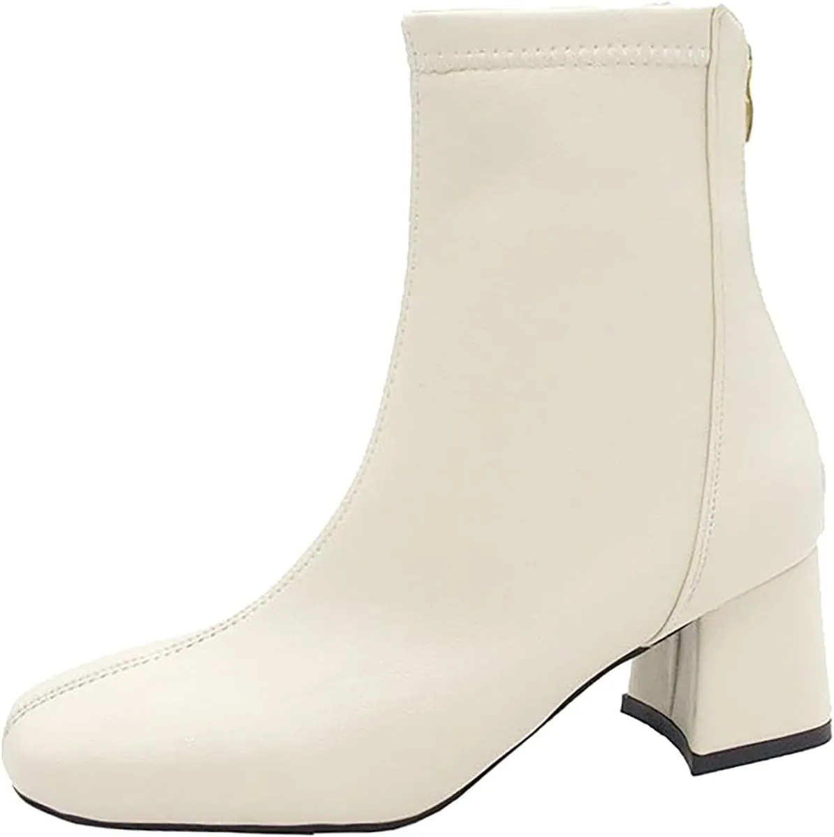 Women Booties Woman Cowboy Boots Silver Boots Dress Women Low Heel Womens Fall Booties and Ankle Boots Wedges Womens Black Square Toe Low Heel Ankle Boots