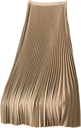 Women Long Pleated Skirt Plus Size Midi Skirts High Waisted Maxi Skirt Flowy Metallic Skirt A Line Cocktail Skirt