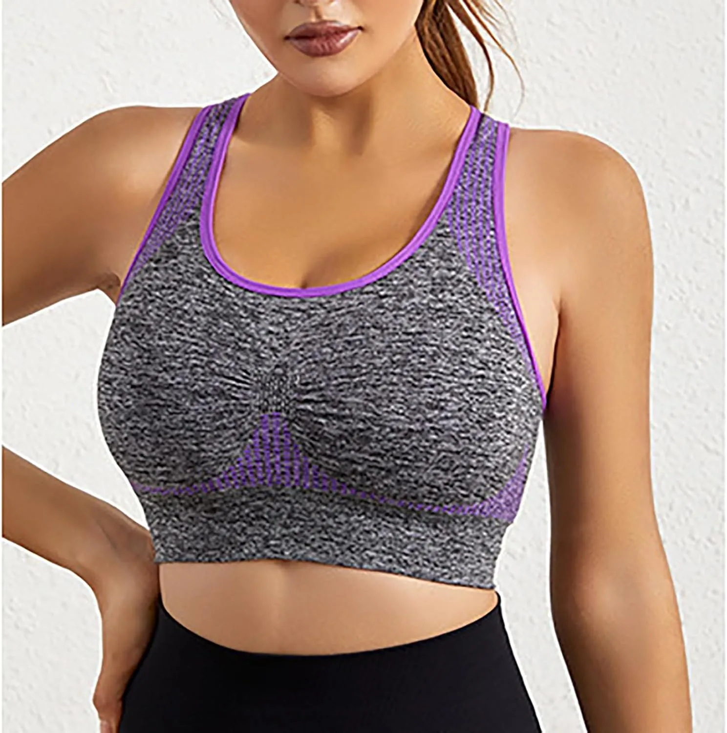 Women Racerback Sports Bras - High Impact Workout Gym Activewear Bra - 3 Pack Yoga Bra - Womens Sports Bras Multipack