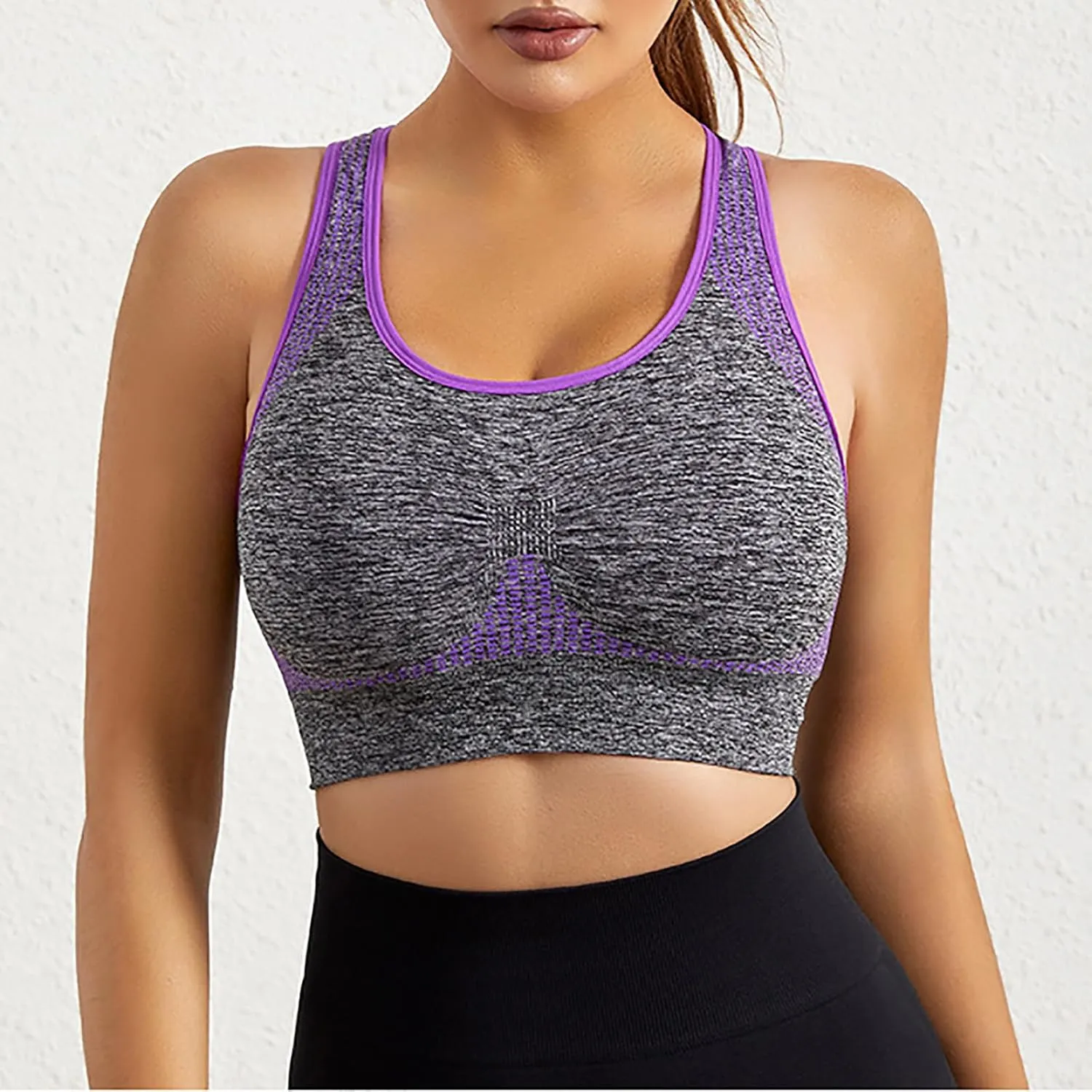 Women Racerback Sports Bras - High Impact Workout Gym Activewear Bra - 3 Pack Yoga Bra - Womens Sports Bras Multipack