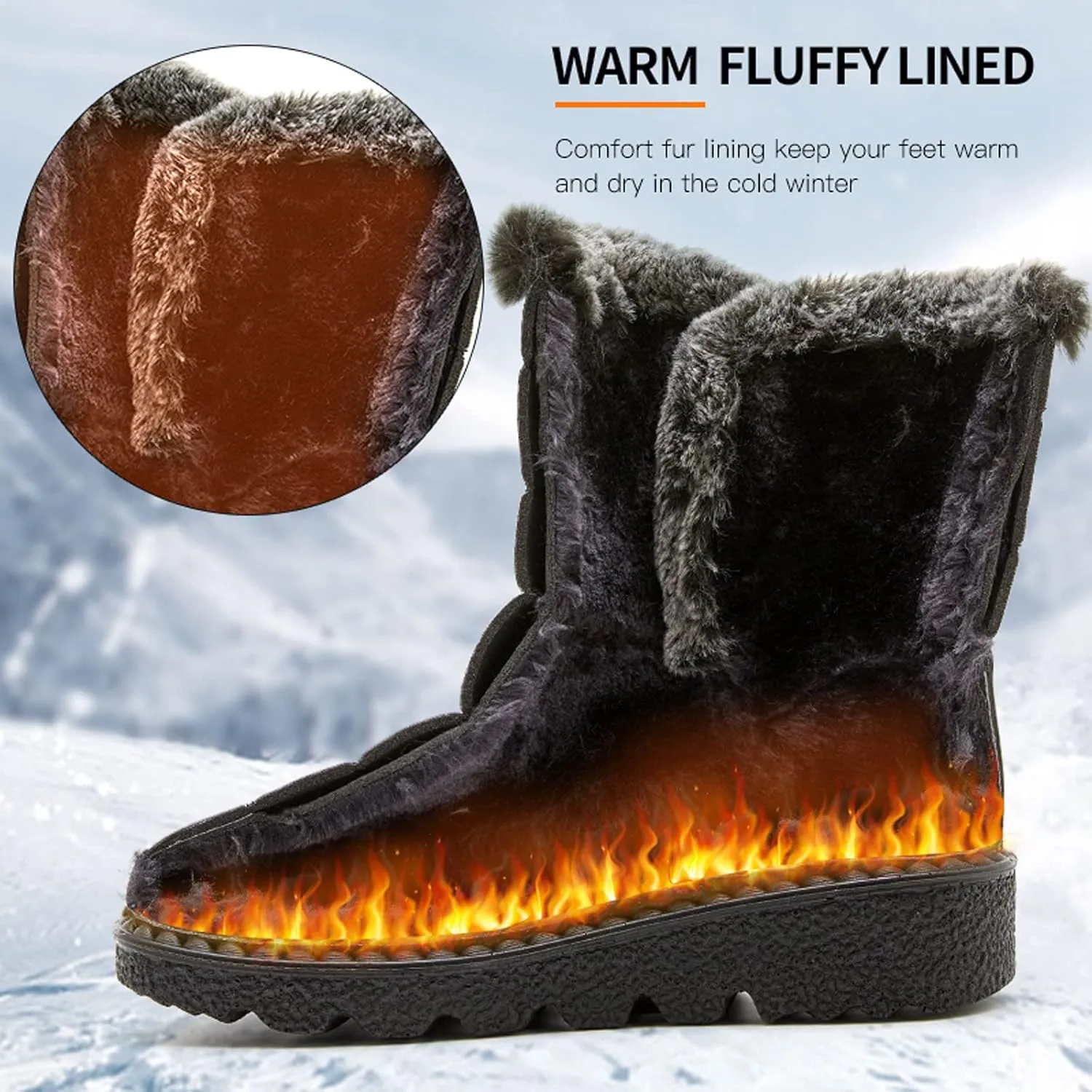 Women Snow Boots Winter Shoes 7w Womens Winter Boots Size 12 Wide Calf Womens Snow Boots Wide Leg Winter Boots Women Size 11w Womens Warm Winter Boots Wide