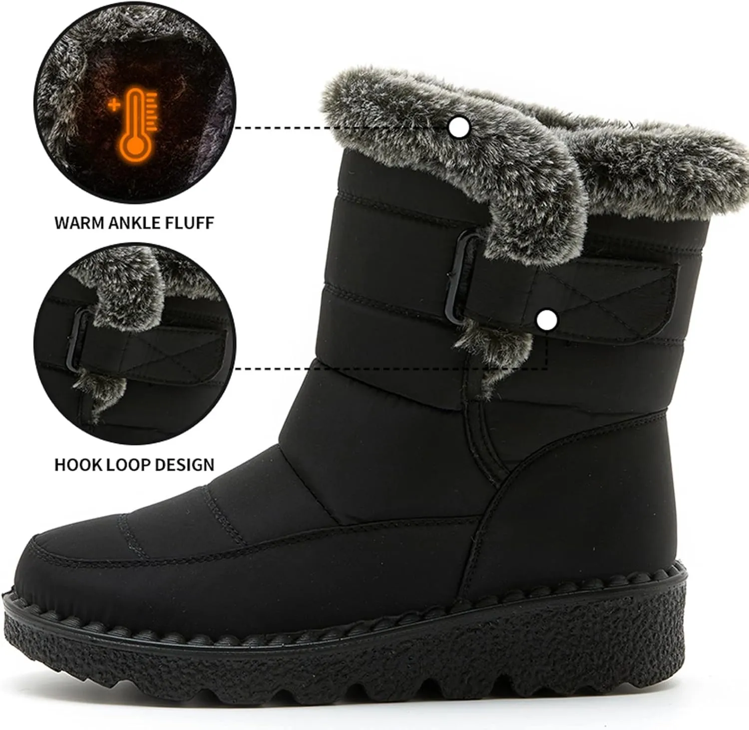 Women Snow Boots Winter Shoes 7w Womens Winter Boots Size 12 Wide Calf Womens Snow Boots Wide Leg Winter Boots Women Size 11w Womens Warm Winter Boots Wide