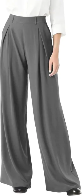 Women Wide Leg Dress Pants High Waisted Business Casual Suit Pants Work Trousers with Pockets