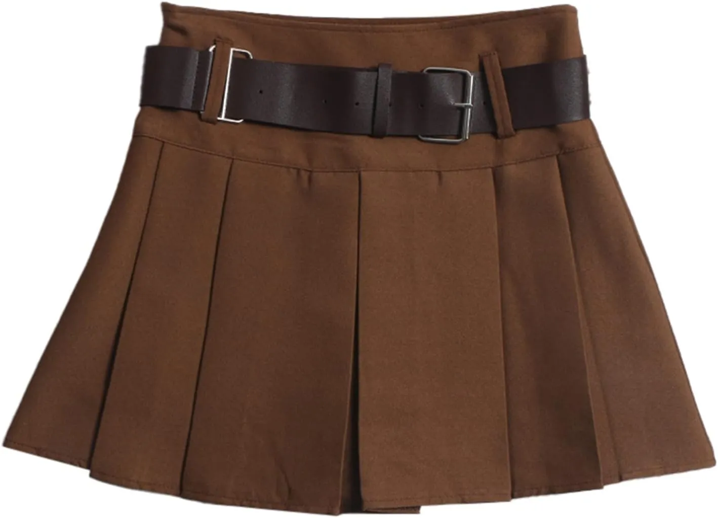 Women with Belt Pleated Half Skirt Short Skirt high Waist A-line Umbrella Skirt Half Skirt Pineapple Skirt Plus