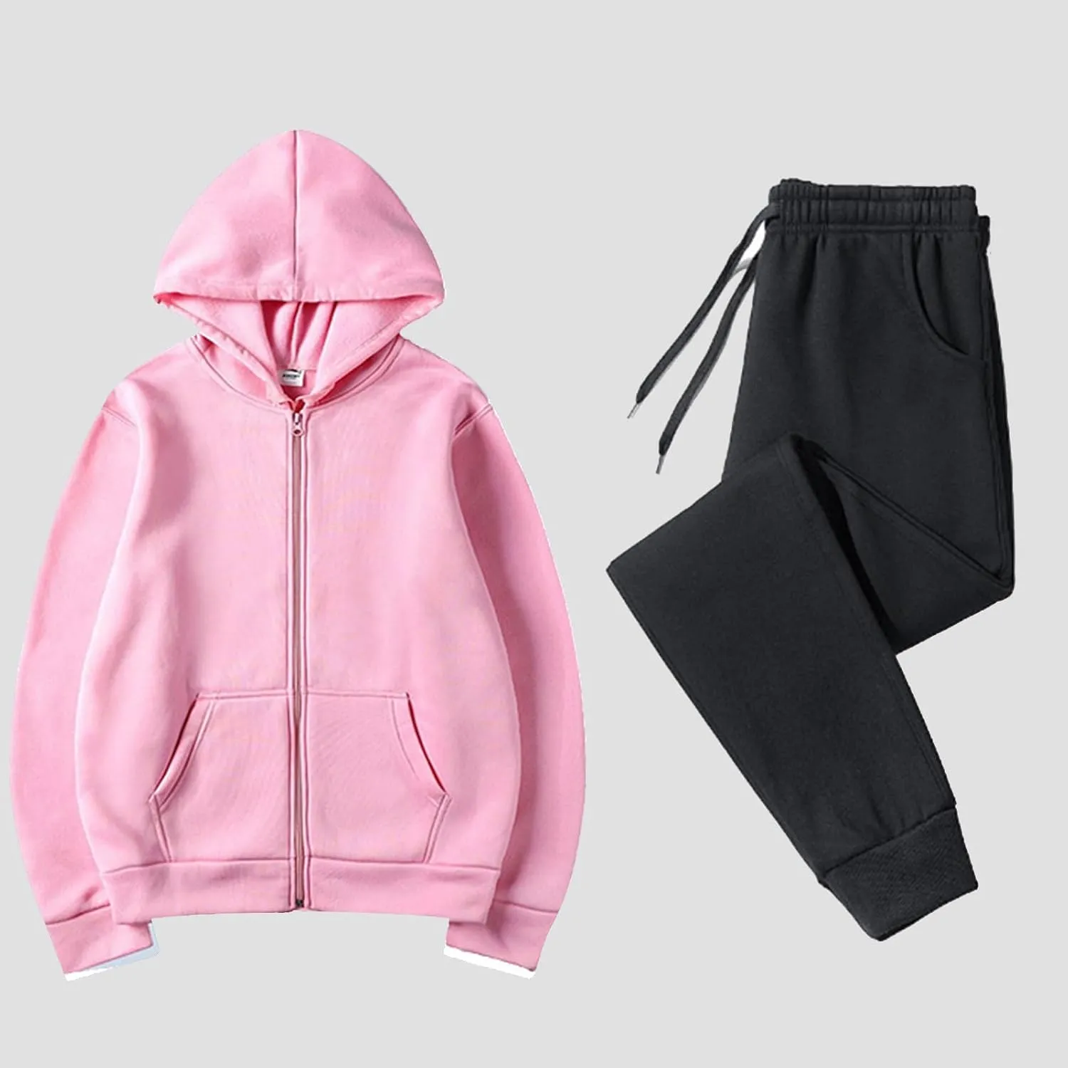 Womens 2 Piece Outfits Long Sleeve V Neck Drawstring Lounge Baggy Sweatpants Fall Fashion Outfits