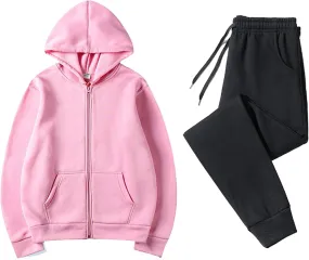 Womens 2 Piece Outfits Long Sleeve V Neck Drawstring Lounge Baggy Sweatpants Fall Fashion Outfits