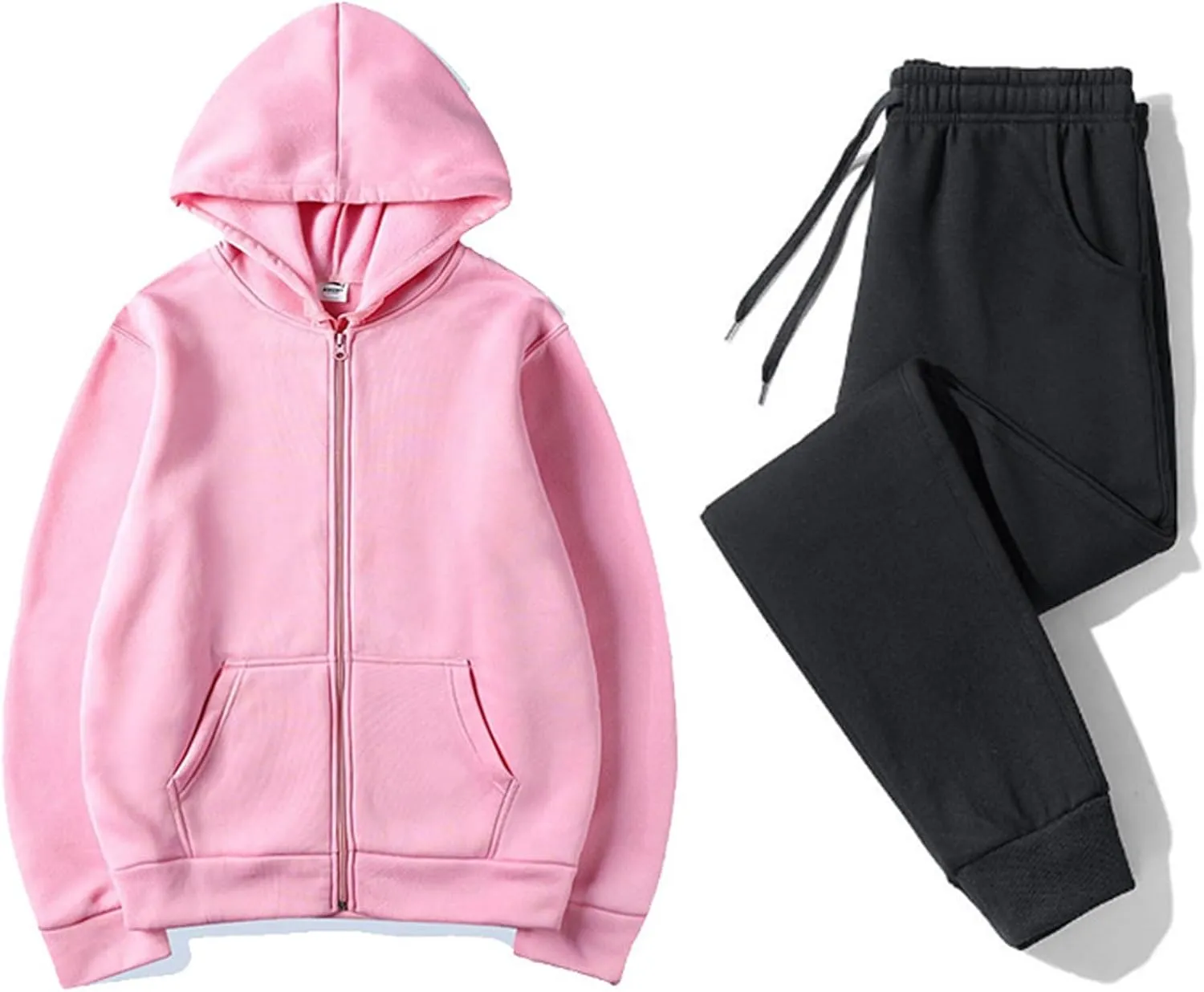 Womens 2 Piece Outfits Long Sleeve V Neck Drawstring Lounge Baggy Sweatpants Fall Fashion Outfits