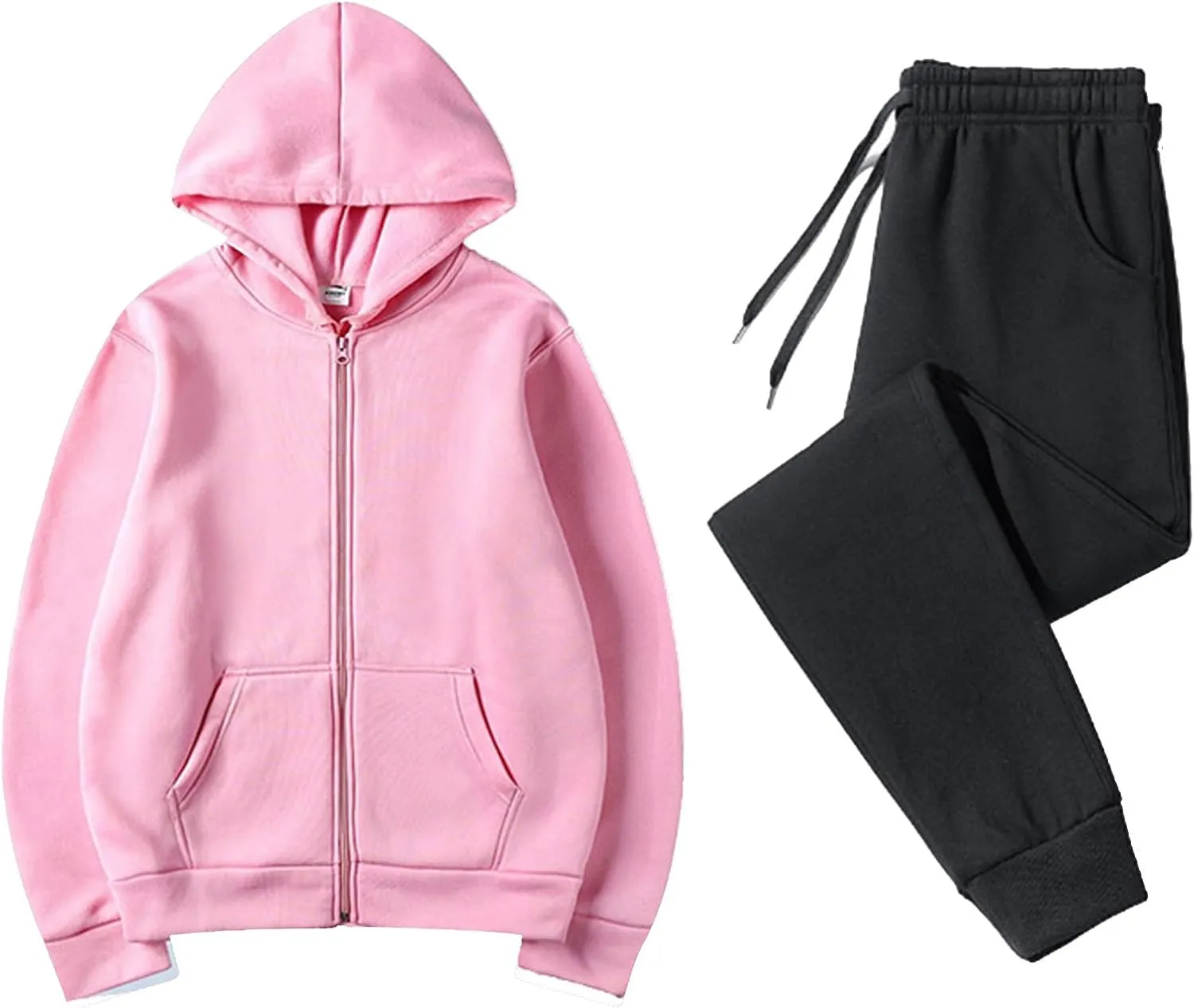 Womens 2 Piece Outfits Long Sleeve V Neck Drawstring Lounge Baggy Sweatpants Fall Fashion Outfits