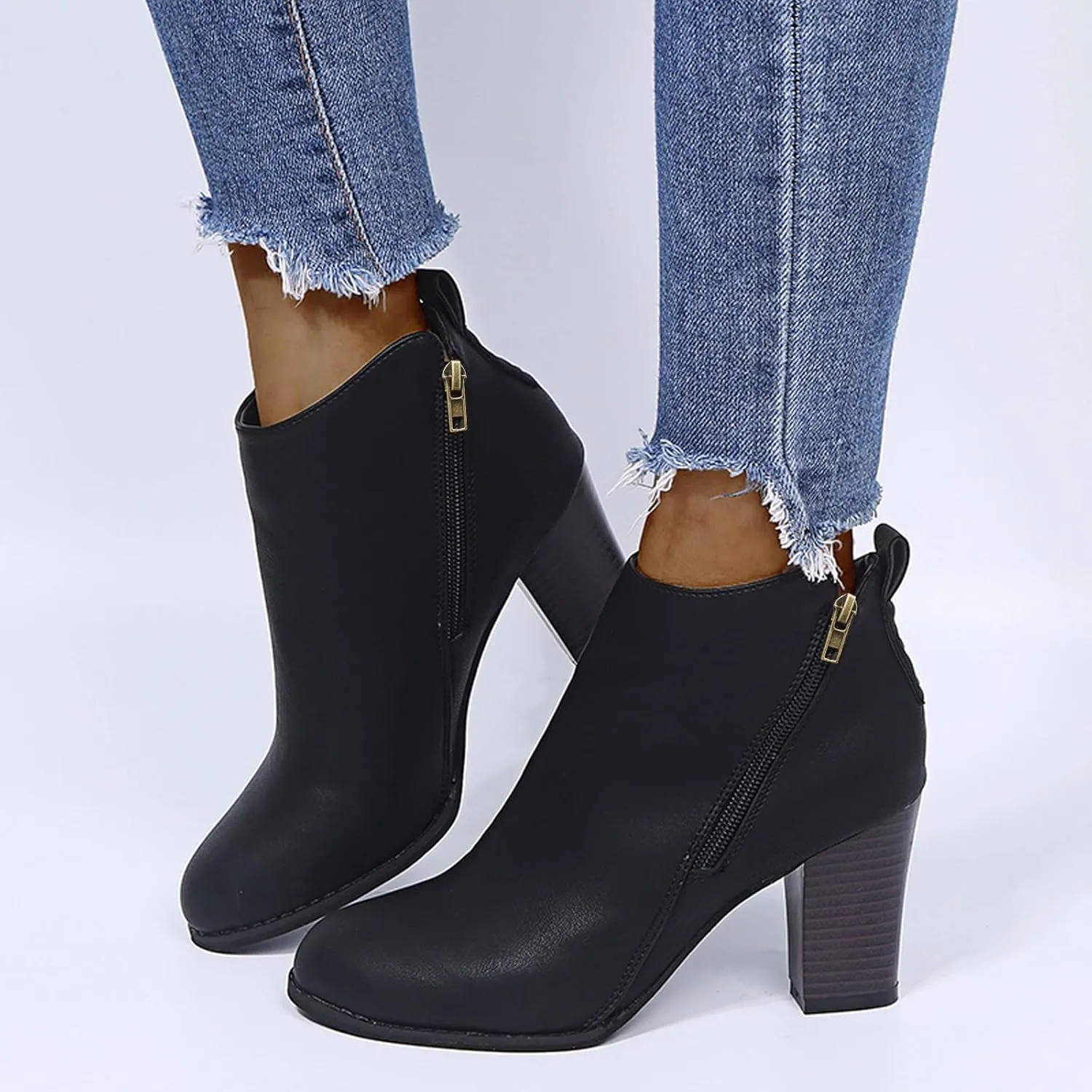 Womens Boots Ankle Ankle Boots for Women Dressy Cute Cowboy Boots for Women Wide Womens Wedge Boots for Women Ankle Booties Wide Width Womens Flat Ankle Booties Black Suede