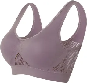 Womens Breathable No Underwire Bra Wireless Everyday Bras Seamless Sports Bra Wirefree Yoga Bra with Removable Pads