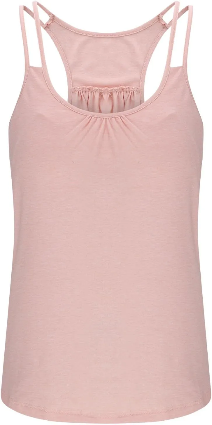 Womens Camisole Tops Built in Bra Tunic Loose Fit Tank Top 2025 Summer Casual Scoop Neck Cami Shirts
