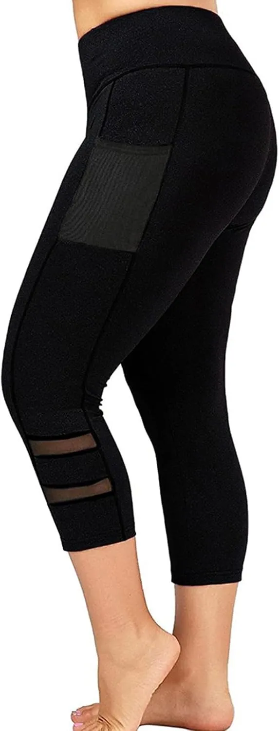 Women's Capri Leggings Anti Exposure Absorption Sweat Permeability High Elasticity Ultra Light Running Womens Yoga