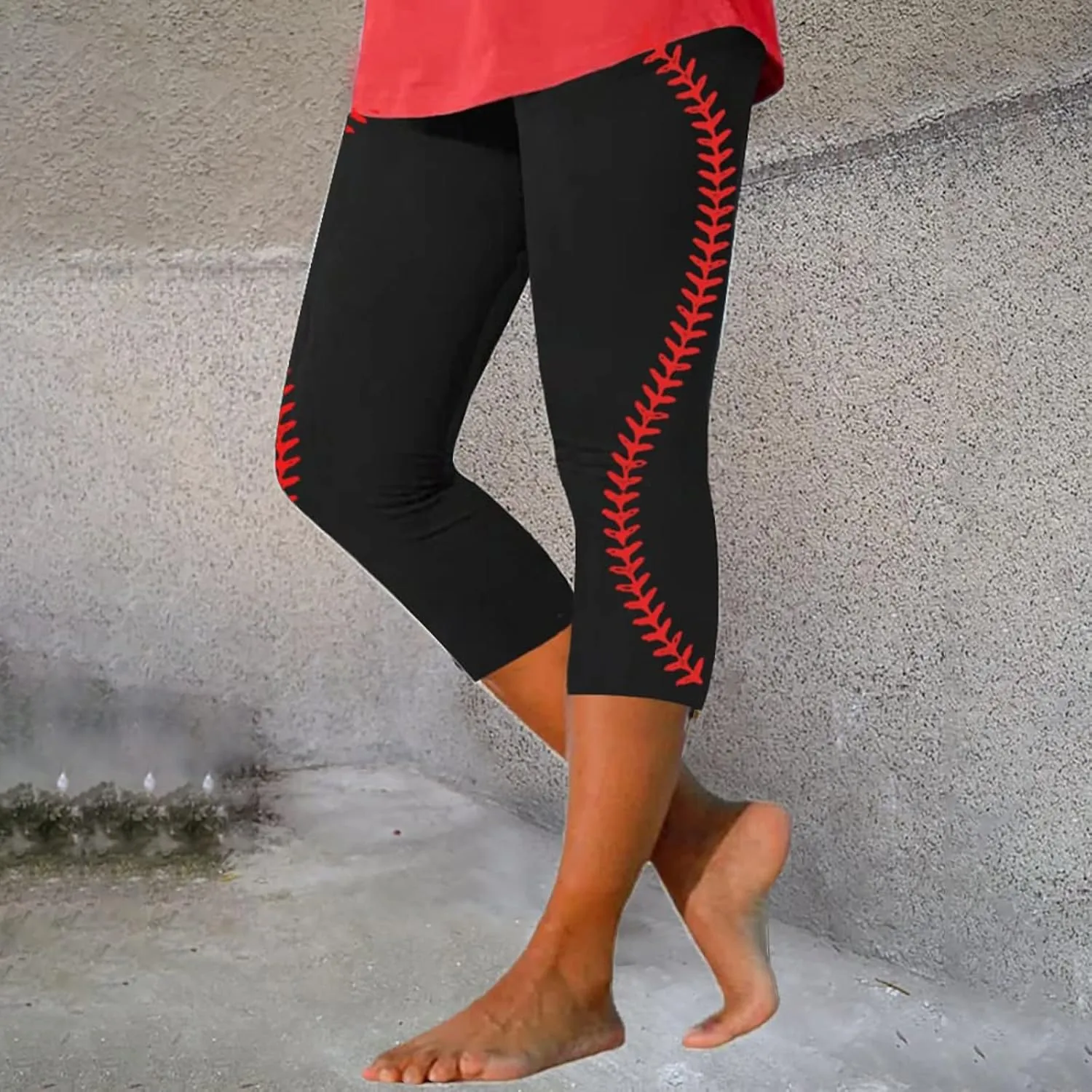Womens Capri Printed Elastic Slim Casual Stretch Cropped Pants Leggings Womens Capri Womens Pants Womens Womens