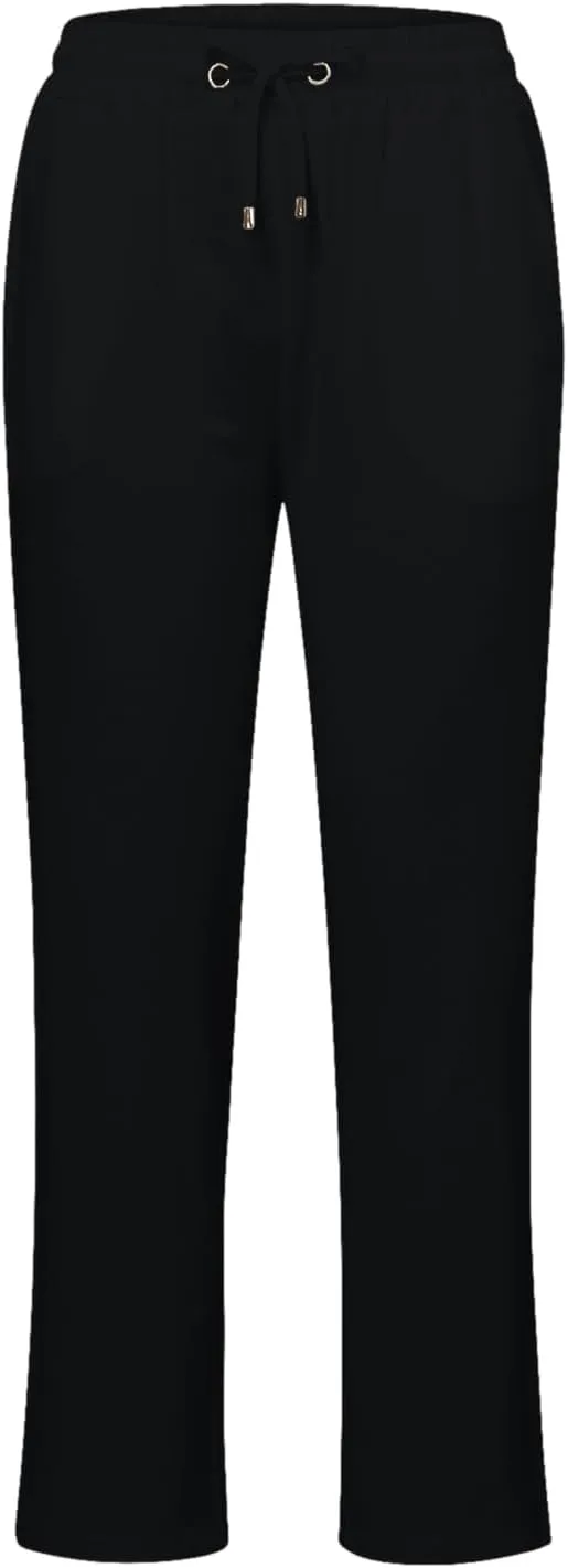 Womens Casual Cotton Linen Pants Lightweight Summer Relax Fit Elastic Waist Plus Size Solid Long Trousers