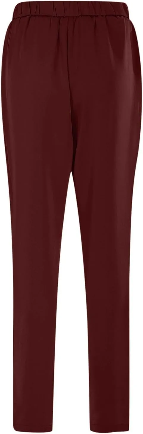 Womens Casual Pants High Waisted Satin Silk Stretchy Loose Office Slacks Wide Leg Lounge Work Trousers with Pockets