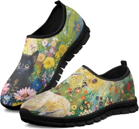 Womens Casual Shoes Canvas Shoes Low Top Fashion Sneakers Slip on Walking ShoeBlack Sole