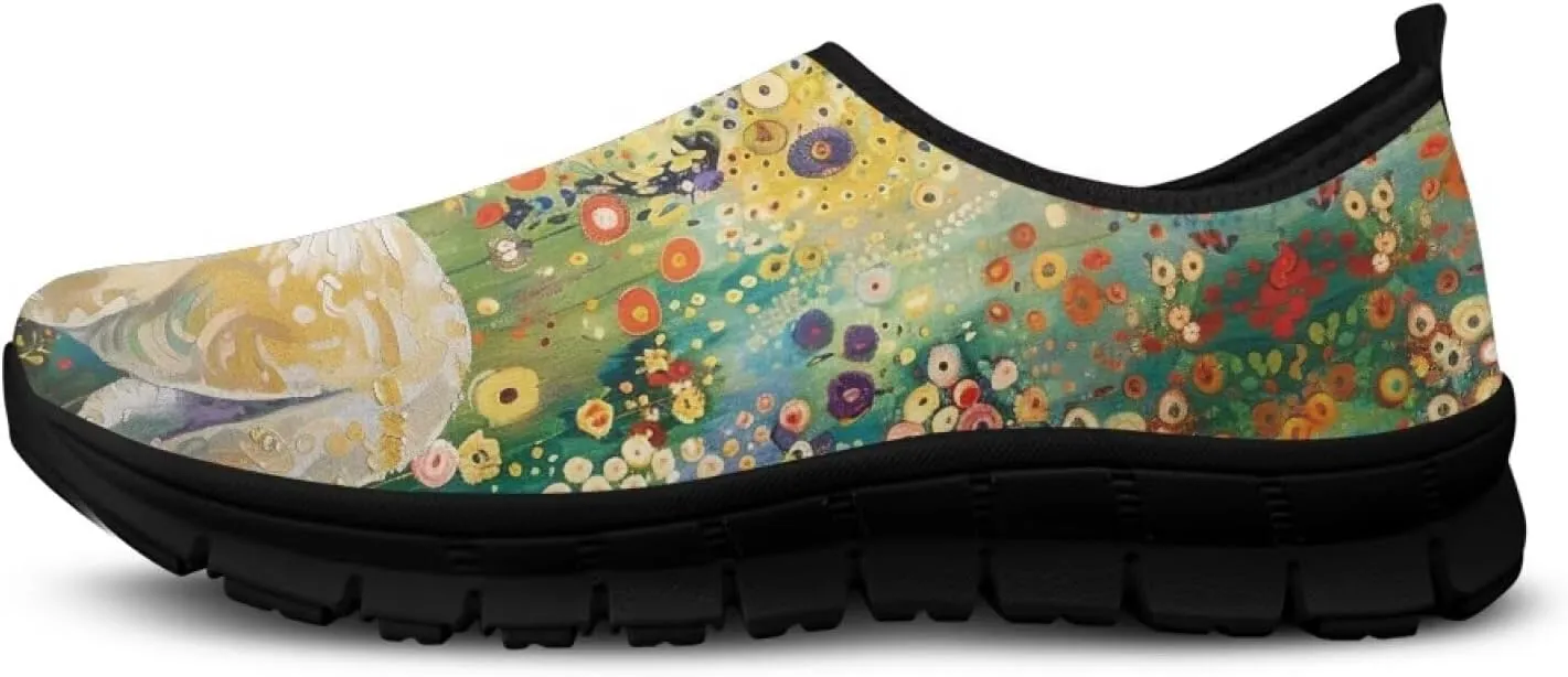 Womens Casual Shoes Canvas Shoes Low Top Fashion Sneakers Slip on Walking ShoeBlack Sole