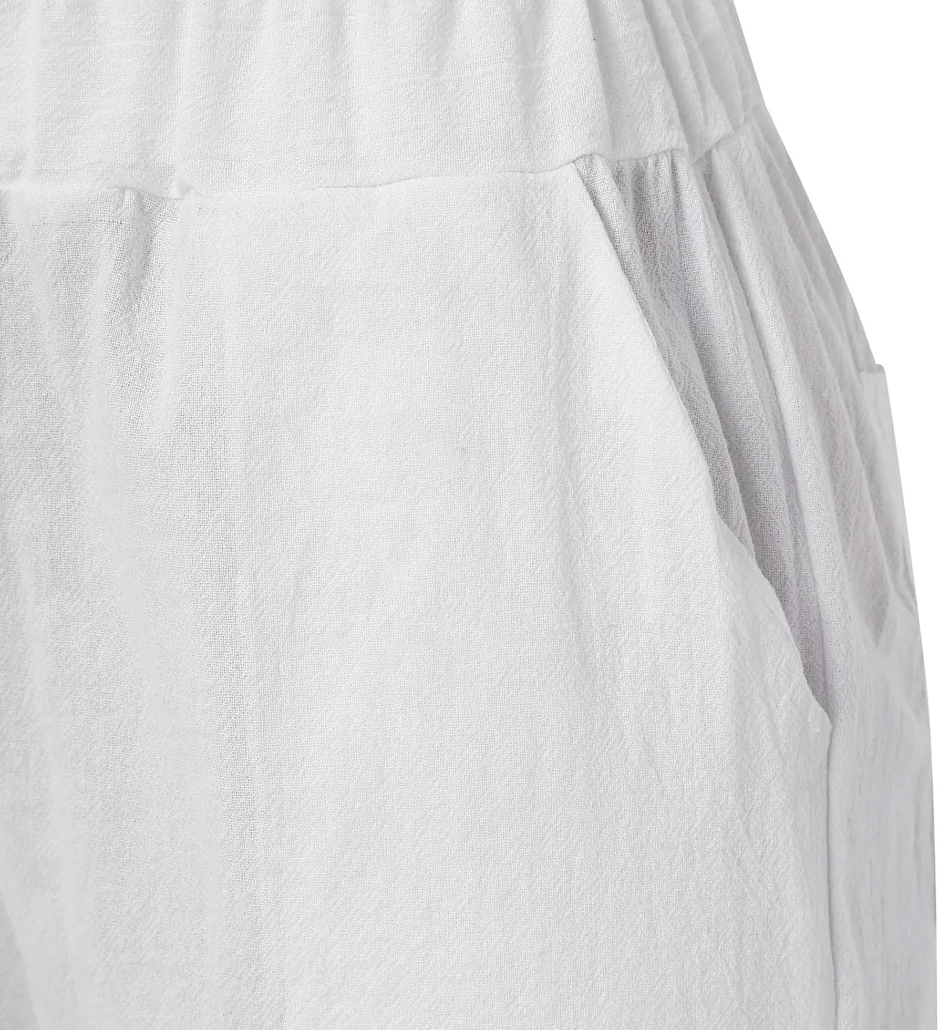 Womens Cotton Linen Summer Striped Pants High Waist Bootcut Slim Fit Trousers Trendy