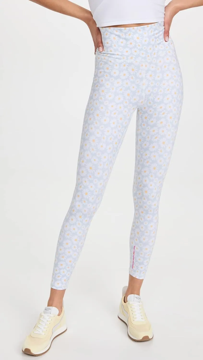 Womens Daisy Print Work Out Leggings