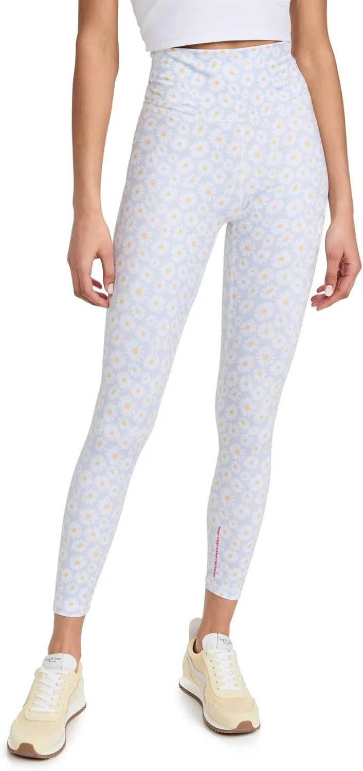 Womens Daisy Print Work Out Leggings