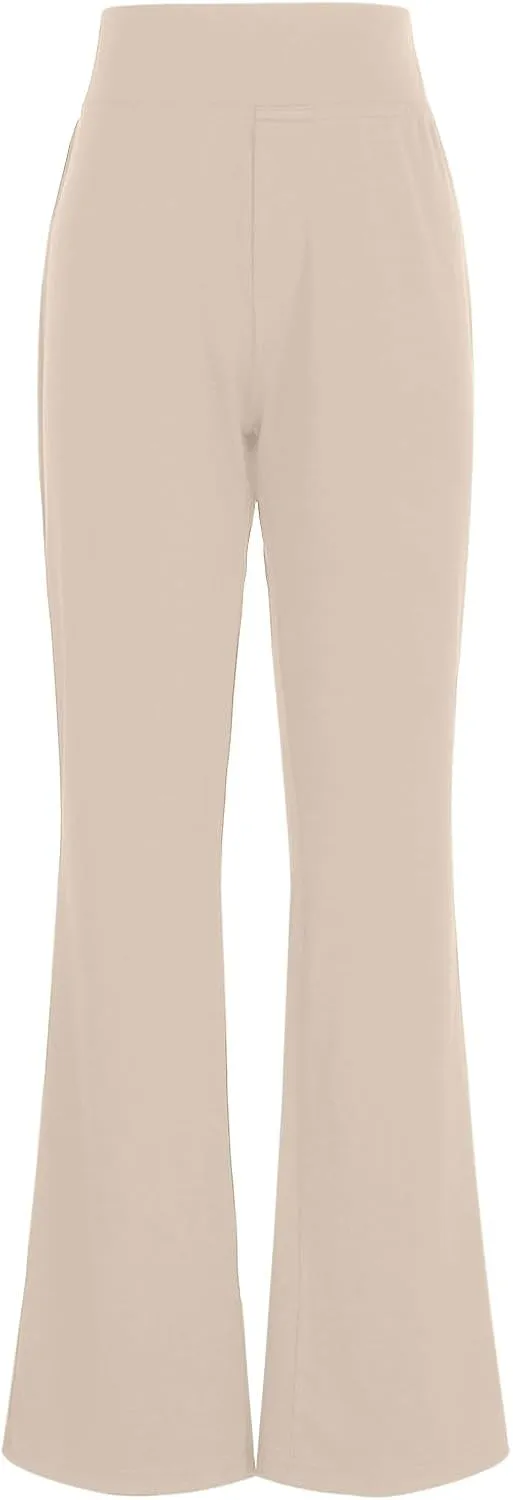Womens Dress Pants Stretchy High Waisted Bell-Bottoms Slacks Office Business Casual Bootcut Trousers with Pockets