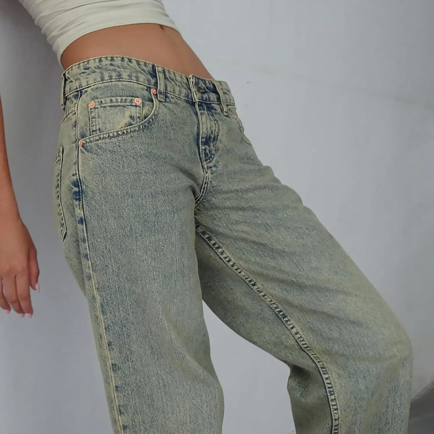 Womens French Terry Wide Leg Sweatpants Jeans Vintage Distressed Breathable Comfort Pants Casual Workout Y2K Clothes