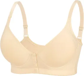 Womens Front Closure Push Up Bra Posture Correcting Bras for Seniors Sexy No Underwire Support Bras Comfy Soft Bras
