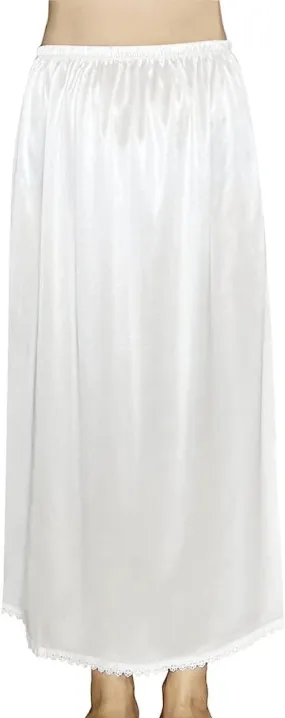 Women's Half Slips for Under Dresses Anti-static Elastic Waist Lace Plus Size Long Underskirt