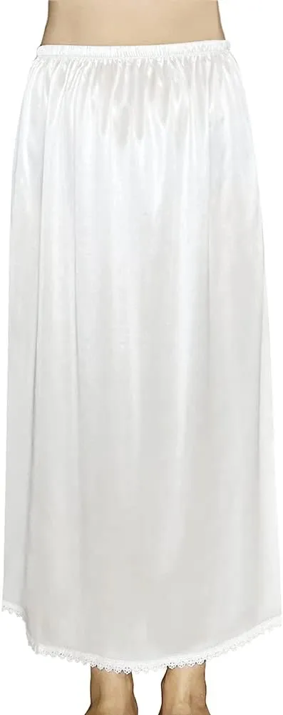 Women's Half Slips for Under Dresses Anti-static Elastic Waist Lace Plus Size Long Underskirt