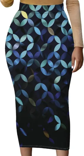 Women's High Waist Stretch Party Club Night Out Maxi Long Pencil Skirts Office Work Below Knee Bodycon for Business Casual