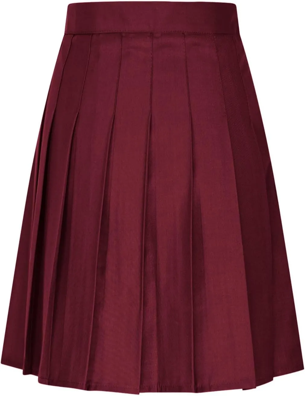 Women's High Waisted Pleated Midi Skirt, Solid Color Basic A-Line Skirts School Uniform Outdoor Sports Tennis Skirt
