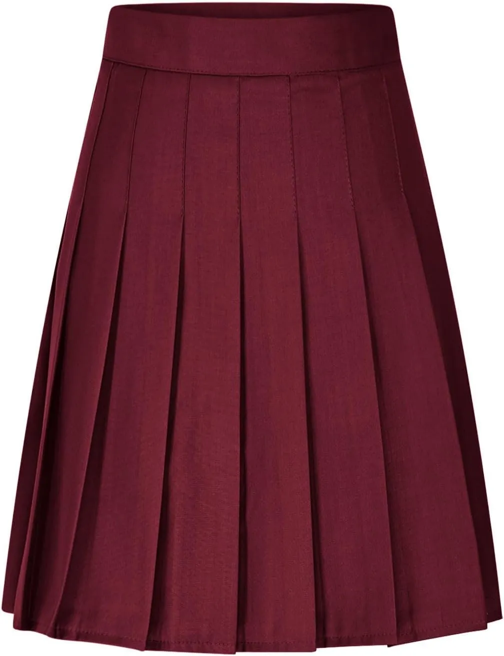 Women's High Waisted Pleated Midi Skirt, Solid Color Basic A-Line Skirts School Uniform Outdoor Sports Tennis Skirt