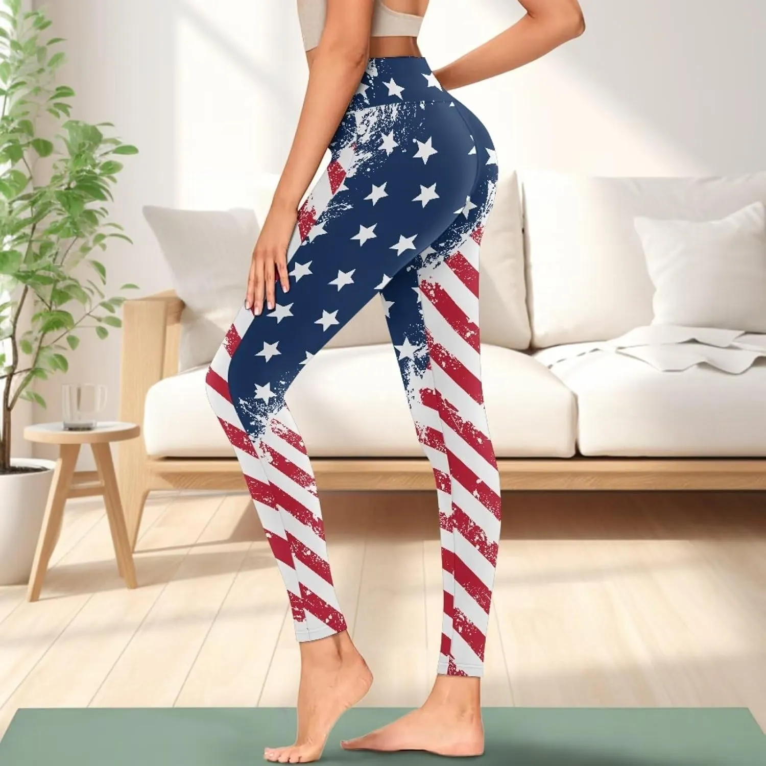 Womens Leggings Yoga Pants with Pockets High Waisted Yoga Leggings Tummy Control Breathable Workout Yoga Trousers