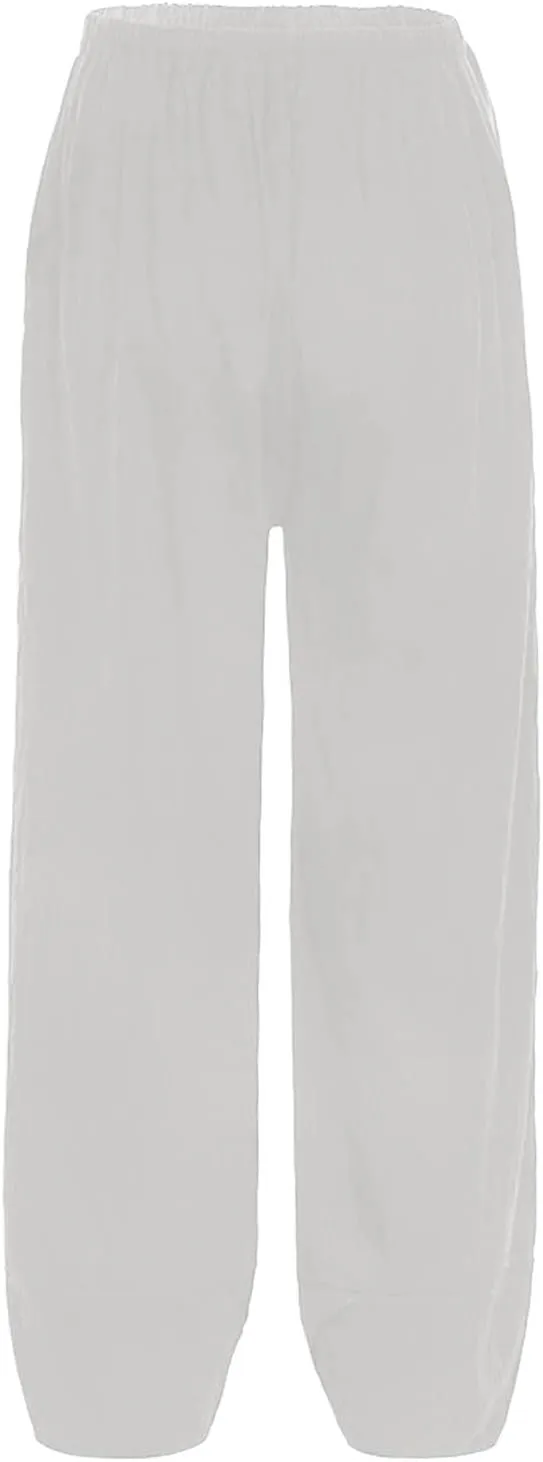 Womens Linen Summer Comfy Pant Trousers Low Waist Bootcut Plus Size Pants Work Business