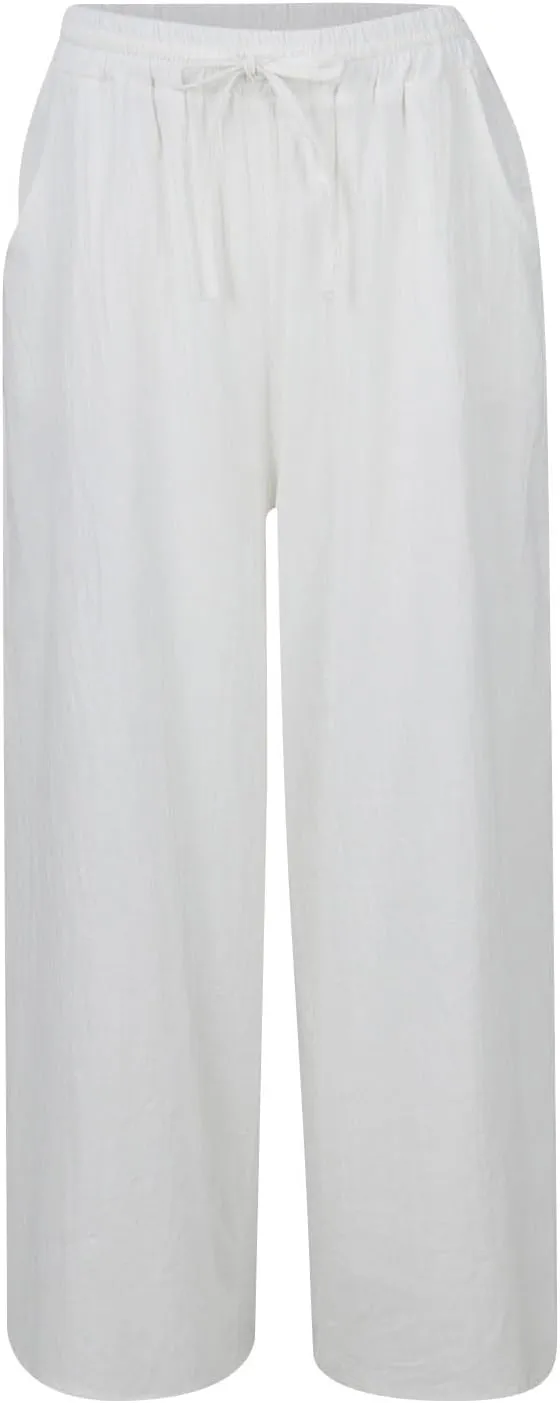 Womens Pants Dressy Casual Elastic Waist Drawstring Pants High Waisted Straight Wide Leg with Pockets Elegant Trousers