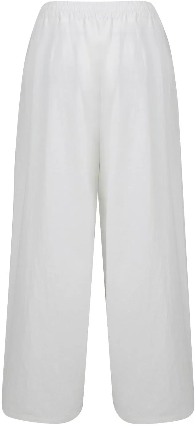 Womens Pants Dressy Casual Elastic Waist Drawstring Pants High Waisted Straight Wide Leg with Pockets Elegant Trousers