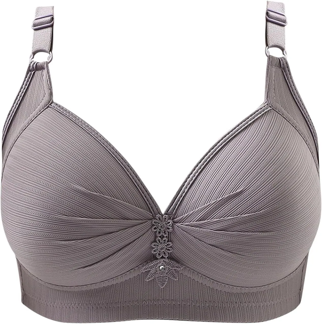 Womens Push Up Bras Full Coverage Supportive Bra Adjustable Wire Free Breathable Everyday Bra Comfort No Underwire