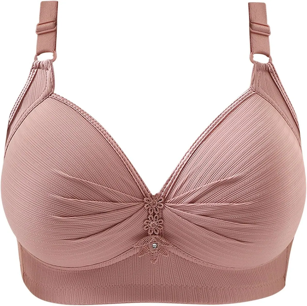 Womens Push Up Bras Full Coverage Supportive Bra Adjustable Wire Free Breathable Everyday Bra Comfort No Underwire