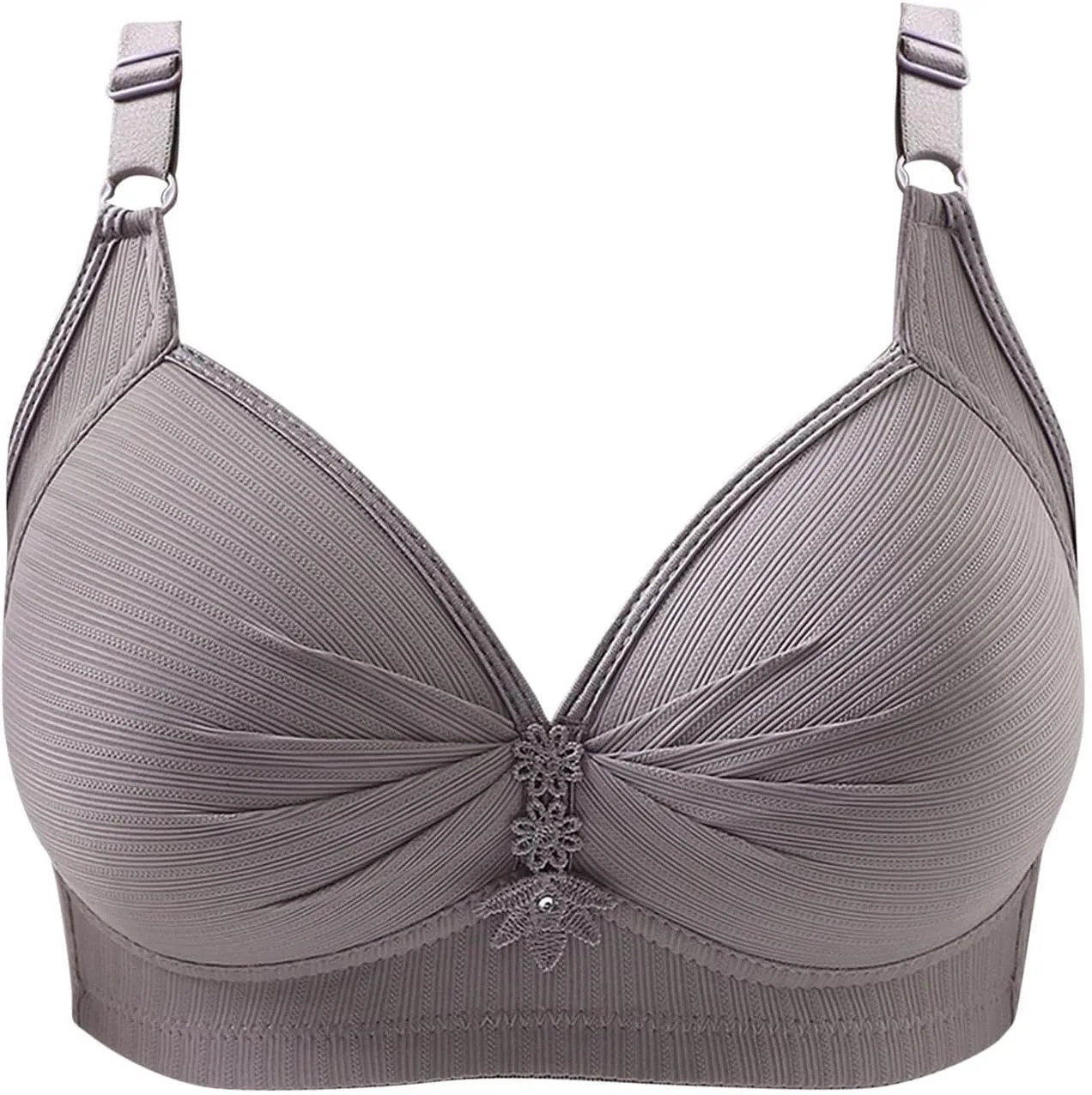Womens Push Up Bras Full Coverage Supportive Bra Adjustable Wire Free Breathable Everyday Bra Comfort No Underwire