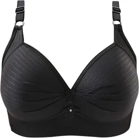 Womens Push Up Bras Full Coverage Supportive Bra Adjustable Wire Free Breathable Everyday Bra Comfort No Underwire