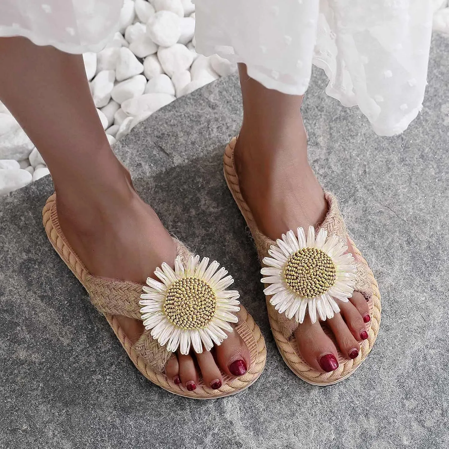 Women's Sandals And Imitation Flat Flip Straw Summer Women Woven Spring Beach Slippers Sandals Flops And Women's slipper