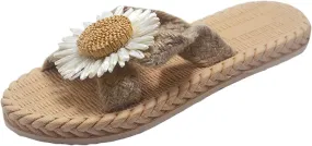 Women's Sandals And Imitation Flat Flip Straw Summer Women Woven Spring Beach Slippers Sandals Flops And Women's slipper