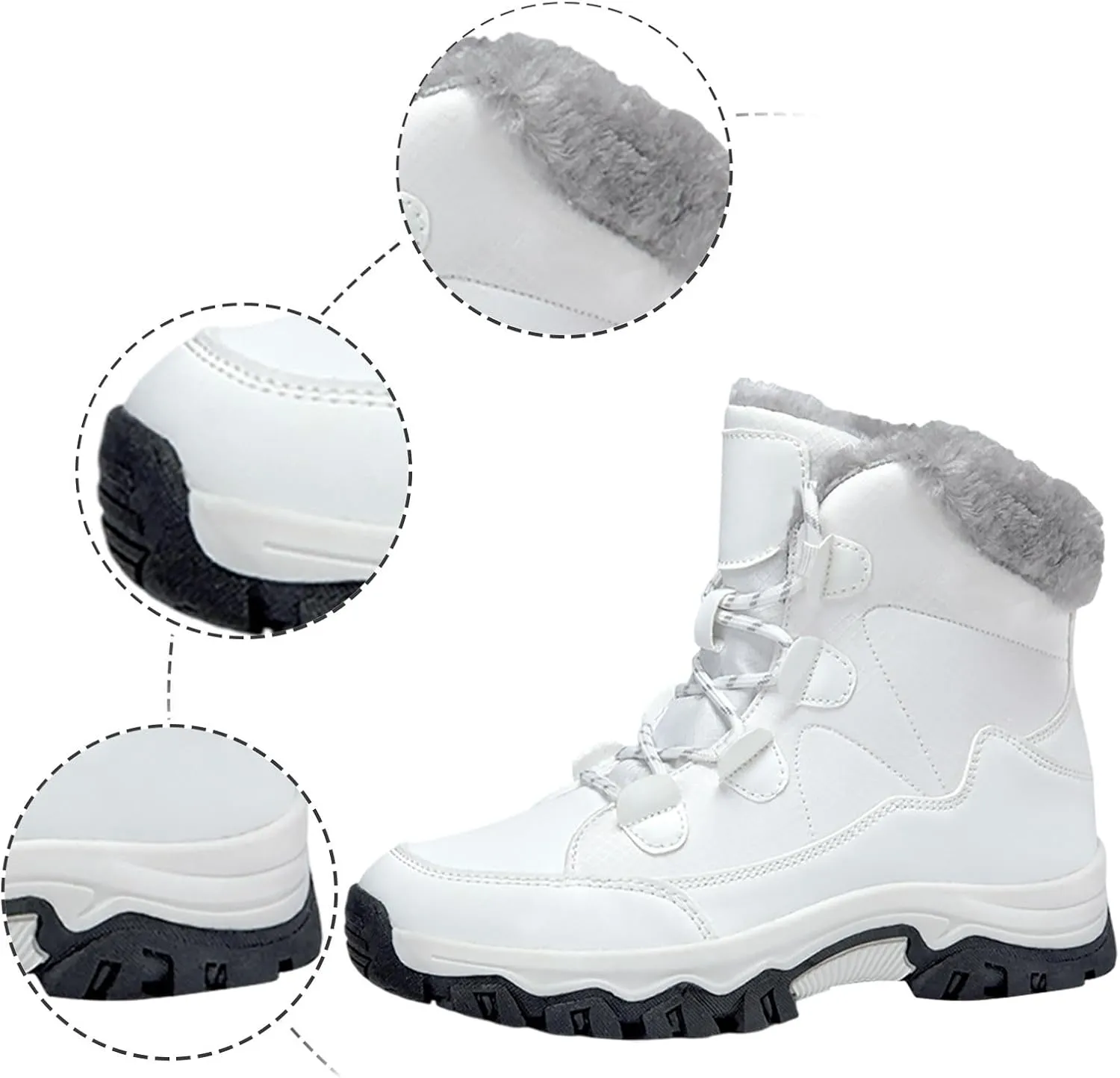 Womens Snow Boots Waterproof Winter Boots Outdoor Hiking Ankle Boot With Fur Lined Non Slip Warm Boots